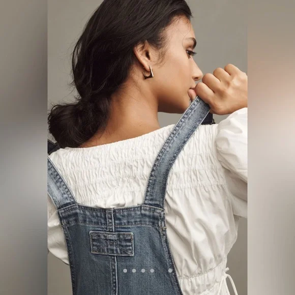 NWT Anthropologie Pilcro Denim Micro Overalls Size 12 - Picture 4 of 7